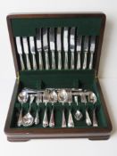 A canteen of silver plated cutlery inc carving set,