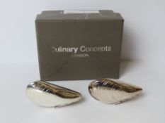 A pair of silver plated mussel eaters by Culinary Concept London in original box.