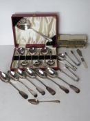 An HM silver teaspoon having late 18th/e