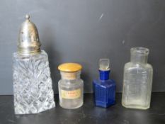 A HM silver and cut glass sugar shaker t
