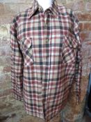 A Montgomery-Ward wool blend quilted shirt, size L (16/16.5).