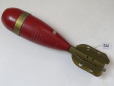 An inert WWII British 10lb smoke mortar,
