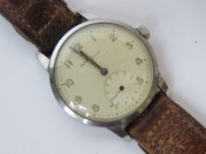 A vintage Zenith Porto manual wristwatch having blued steel hands and subsidiary seconds dial.