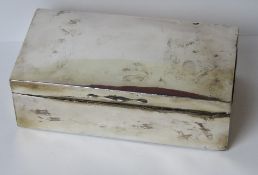 An HM silver cigar box having Birmingham hallmark upon, a/f.