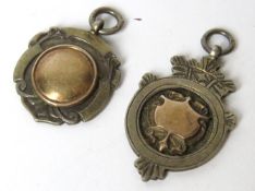 Two HM silver fob medallions, each hallmarked for Birmingham, 14g.