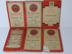 Six Ordnance Survey maps inc London, Greater London, East Kent and Eastbourne.