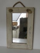 A contemporary shabby chic wall mirror, 49 x 32cm.