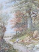 Watercolour; Attributed to William John Willcox (1830-1929) 'Resting by the Path',