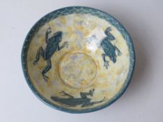 A frog themed fruit bowl by R Silver London, 19cm dia.