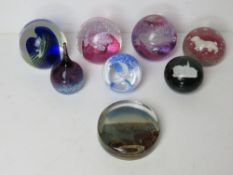 Five Caithness glass paperweights being 'Cauldron', 'Limelight', 'On the Wings of a Dove',