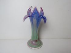 An Art Glass vase in the form of a flower standing 22cm high.