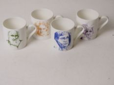 A set of four contemporary hand decorate