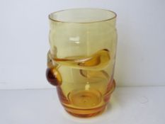 An amber Art Glass vase standing 20cm hi