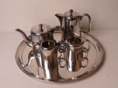 A Walker and Hall silver plated five pie