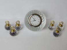 A Stuart Crystal golf ball themed clock