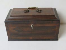 A delightful caddy type box having brass handle over.