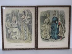 A pair of reproduction coloured steel en