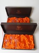 Three Webb crystal glass boxes, two havi