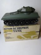 A vintage Action Man Scorpion tank by Palitoy in original box.