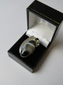 A large hardstone cocktail ring stamped