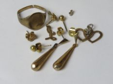A quantity of assorted 9ct gold and yellow metal jewellery, some a/f, total weight 6.7g.