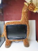A children's TV in the form of a fluffy giraffe, Hannspree LCD TV approx 19