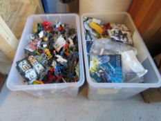 Two large boxes of Lego Bionicle. Approx total weight 30kg.