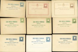 Portugal 1880-1920, Sammlung von 64 verschiedenen Ganzsachen inkl. Postkarten und Antwortkarten,
