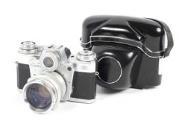 A Zeiss Ikon Contarex ''Bullseye'' 35mm SLR camera.