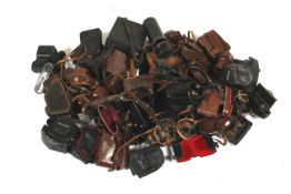 A collection of camera and accessories cases.
