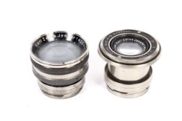 Two Nikon S rangefinder mount lenses. To include a Carl Zeiss Jena 50mm 1:2.