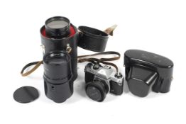 A Pentax Asahi K1000 camera.