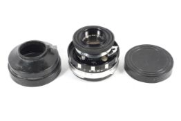 A Mamiya Sekor 90mm 1:3.5 press camera lens.