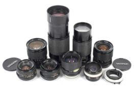 A collection Canon FD fit Tamron lenses. To include two 28mm 1:2.8, a 35-70mm 1:3.