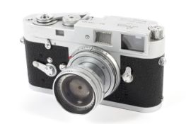 A Leica M2 35mm rangefinder camera. With 50mm 1:2.
