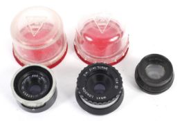 Three darkroom enlarger lenses. To include a Dallmeyer 3 inch 1:4.