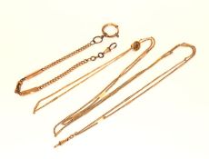 Doublé Kette mit Schieber, L 76 cm, und Doublé Uhrenkette, L 26 cm