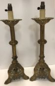 A pair of 19th Century pierced brass can