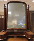 A Victorian figured mahogany toilet mirr