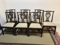 A set of seven mahogany framed Chippenda