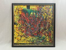 Painting by local artist Maria Ewing-Terry 'Bright One' in acrylic on canvas. 68cms x 68cms.