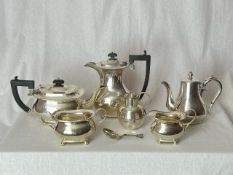 Silver-plated 6-piece Tea/Coffee Set in beautiful condition. Purchased from C.T. Maine Ltd in