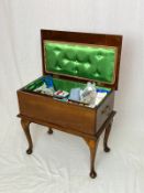 Walnut Sewing Box (with contents)