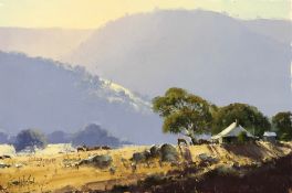 Beautiful painting by renowned artist John Wilson “Morning Atmosphere in Brungle”. John is one of