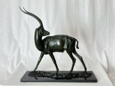 Sculpture of a Peters Gazelle by Robert Glen 1985. Weight:10kgs Height:48cm Length:48cm Width:
