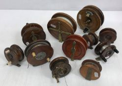 A collection of eleven various Nottingham reels to include an Allcocks & Co.