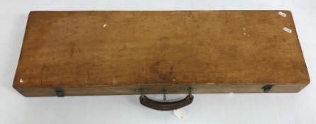 A Napier of London wooden gun case containing various cleaning equipment