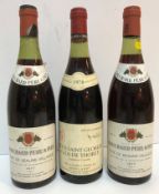 Two bottles Bouchard Père et Fils Côte de Beaune-Villages 1977 and one bottle Nuit-Saint-Georges