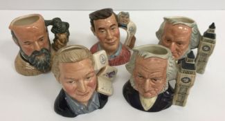 A set of five Royal Doulton International Collector's Club mid-size character jugs comprising 