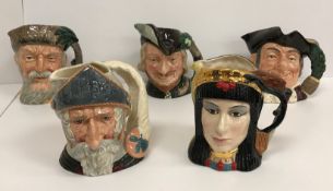 A collection of large Royal Doulton character jugs comprising 